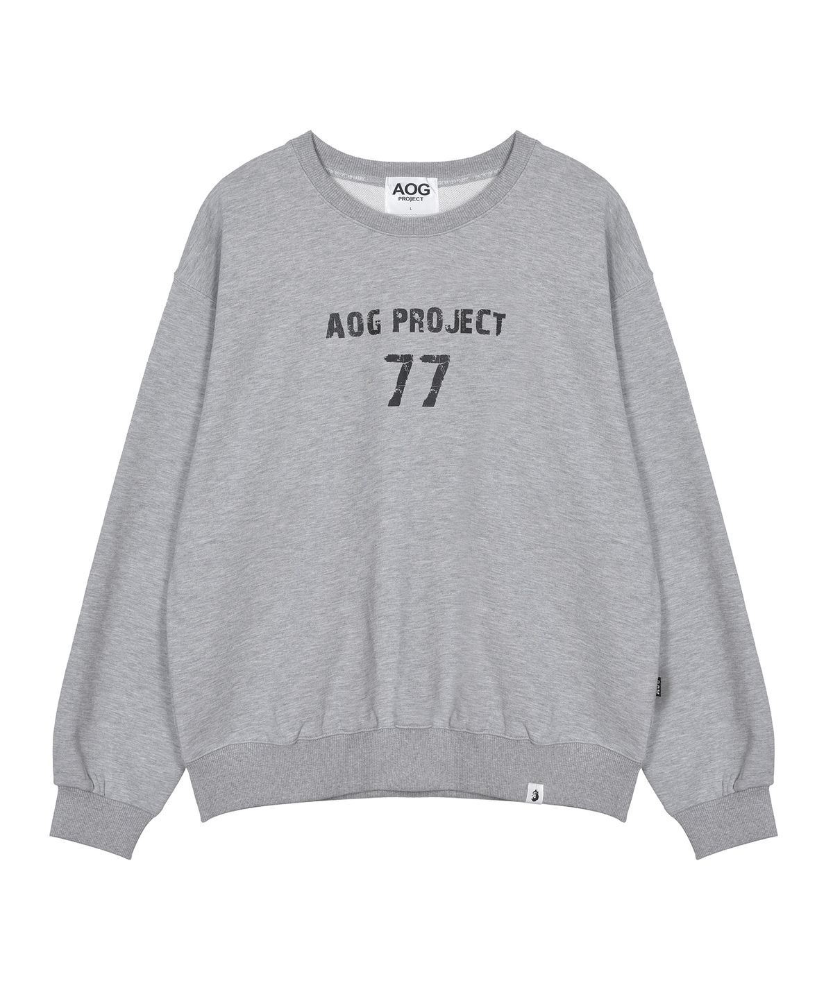 에이오지프로젝트(AOG PROJECT) 빈티지 77 로고 오버핏 헤비 스웻 (M 그레이)