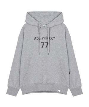빈티지 77 로고 오버핏 헤비 후디 스웻 (M 그레이)