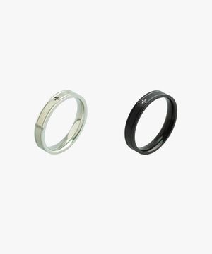 슬림 아웃라인 포인트 로고 반지 : RADIANT058