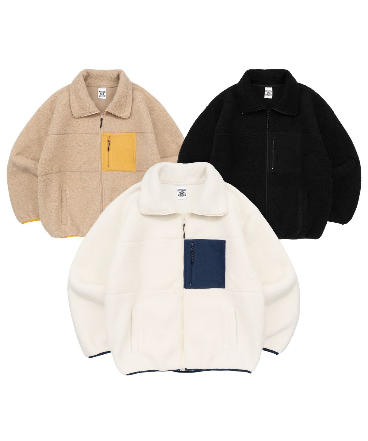 폴리그램(POLYGRAM) [2PACK] PG HIGH NECK 후리스 집업 자켓 3COLOR