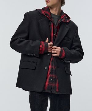 캐시미어 블렌드 헤비 울 블레이저 [블랙]