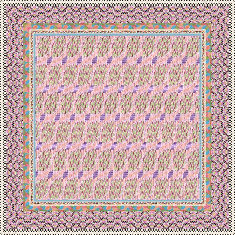 Happy Melody Silk Square Scarf 해피 멜로디 실크 스퀘어 스카프