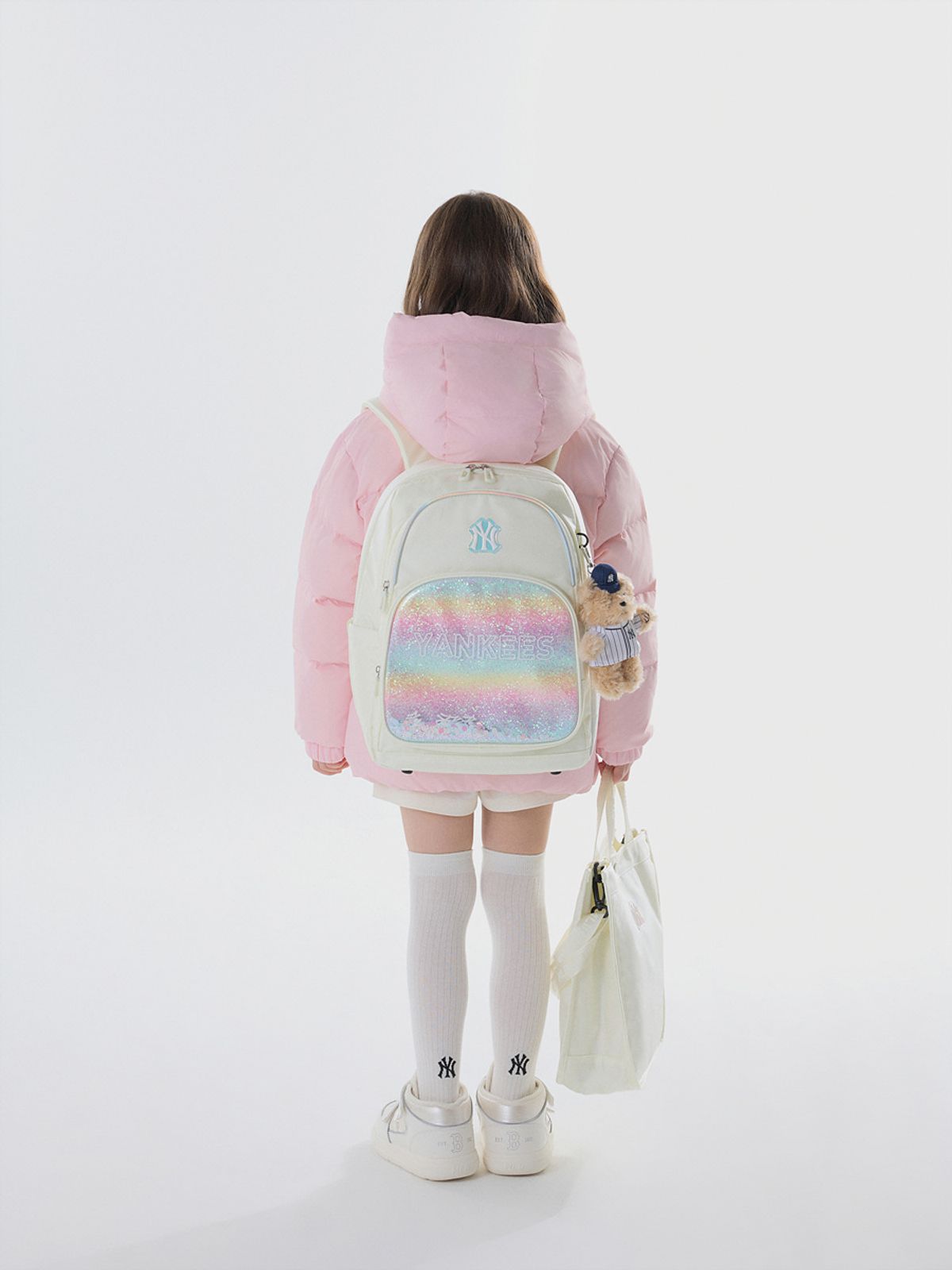 엠엘비 키즈(MLB KIDS) 샤이니 책가방 세트 NY (Cream)