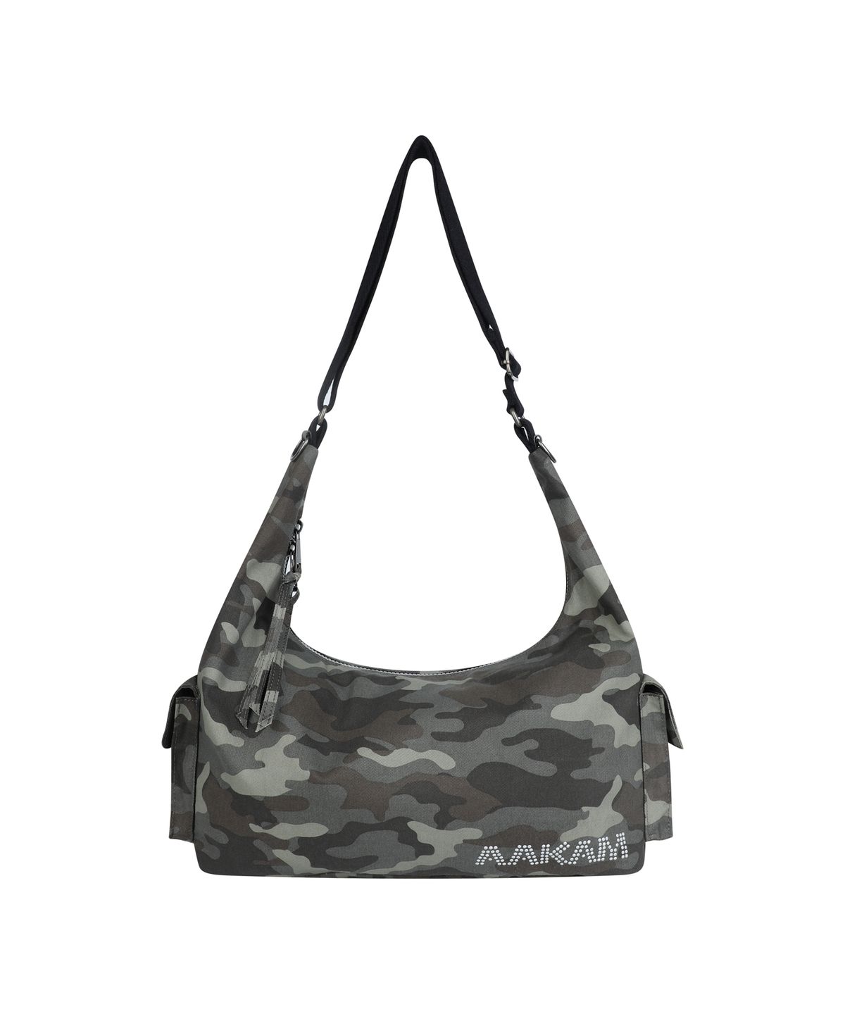 아캄(AAKAM) Camouflage Studded Logo Cross Bag (Khaki)