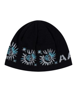 Small Sun Jacquard Beanie (Black)