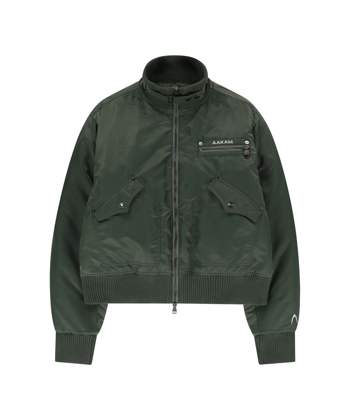 아캄(AAKAM) High-Neck Bomber Jacket (Khaki)