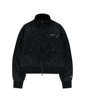 High-Neck Bomber Jacket (Black)
