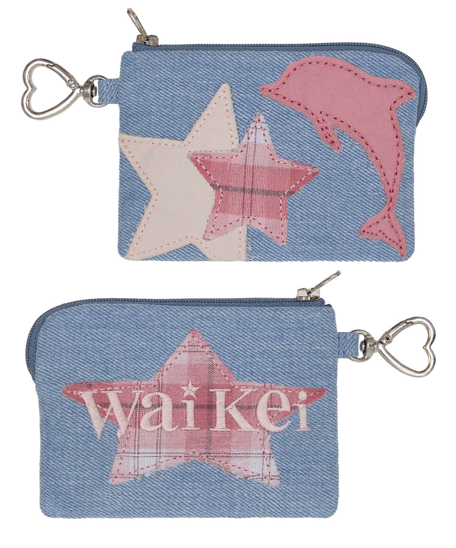 ★Wai Kei★ Dolphin Applique Denim Card Wallet YKBD03AC20 MUSINSA | WAI KEI Dolphin Applique Denim Card Wallet