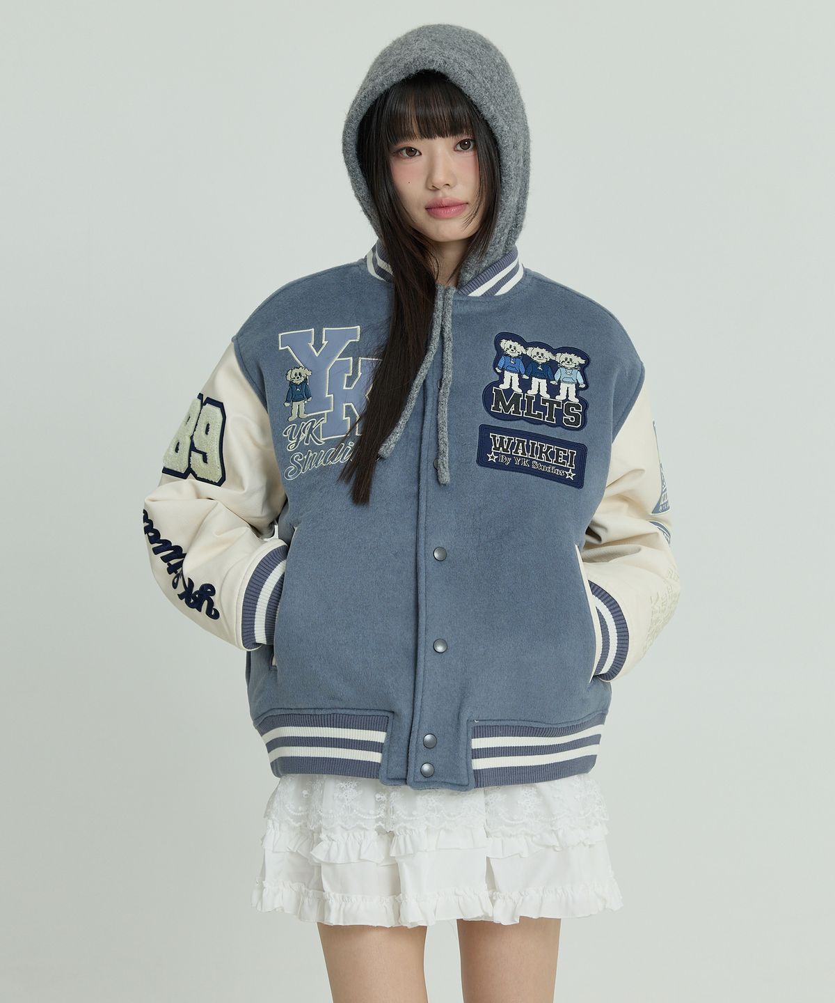 와이케이(WAIKEI) MLTS 바시티 자켓 스카이블루