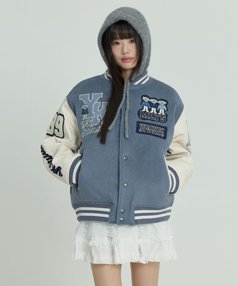[지쑹쑹 PICK] MLTS 바시티 자켓 스카이블루