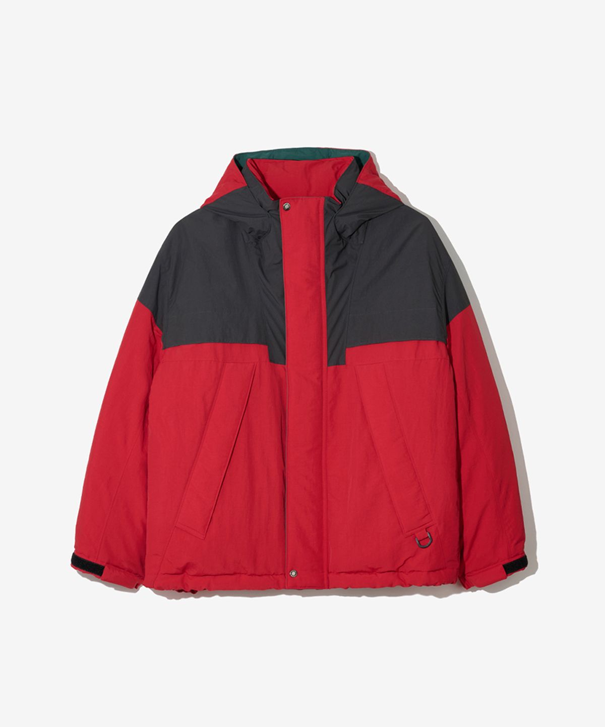 논타입(NONTYPE) HALF PANELED MOUNTAIN DOWN PARKA (RED)