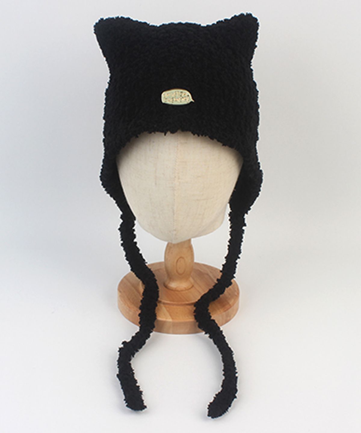 유니버셜 케미스트리(UNIVERSAL CHEMISTRY) Cat Fleece Black Bonnet Hat 고양이모자