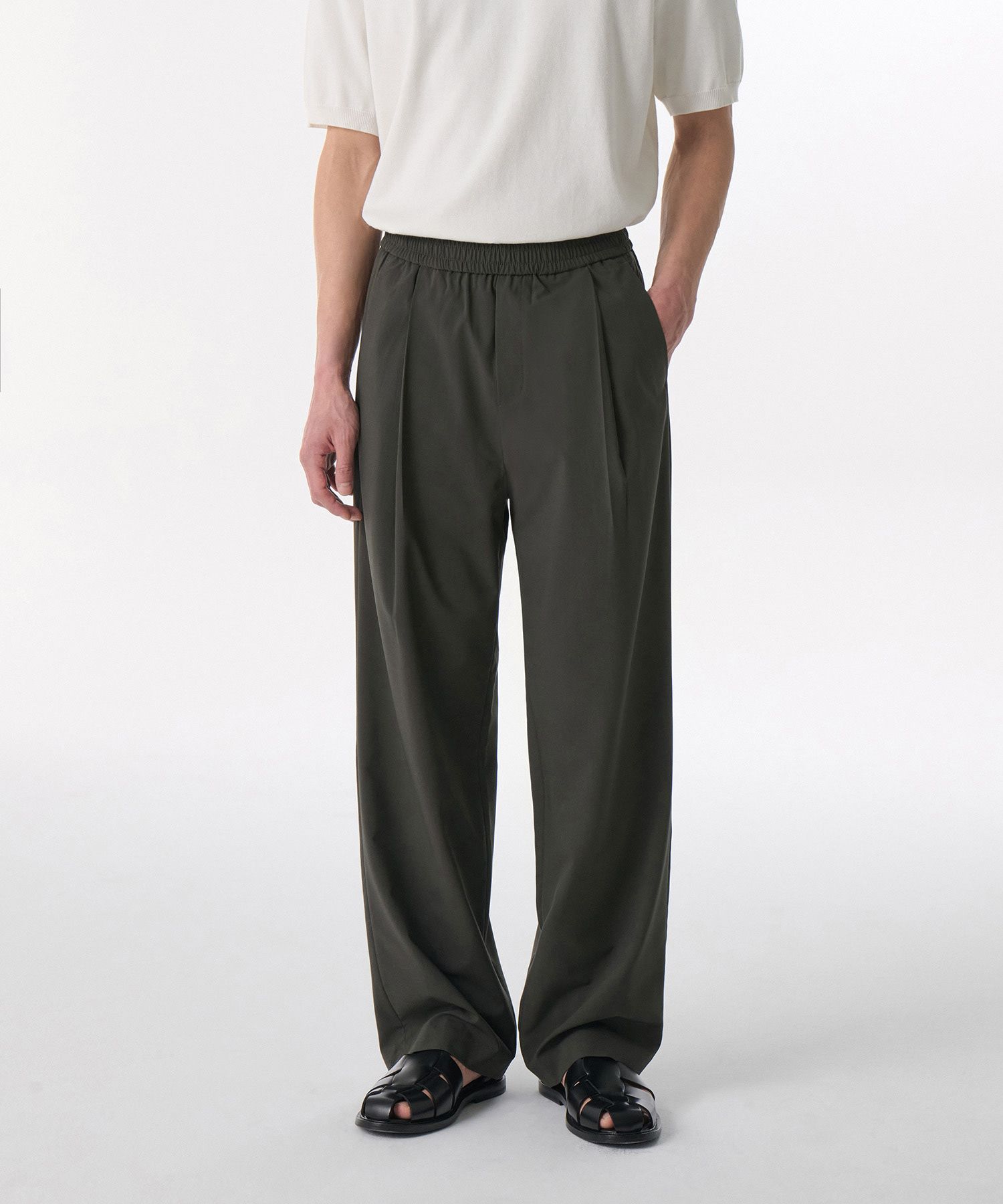 【MODERNIF】Cool Banding One Tuck Wide Slacks MUSINSA | MUSINSA STANDARD [Cool Standard] One Tuck Wide