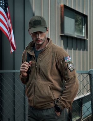 아웃도어 방한 그리드 플리스 자켓