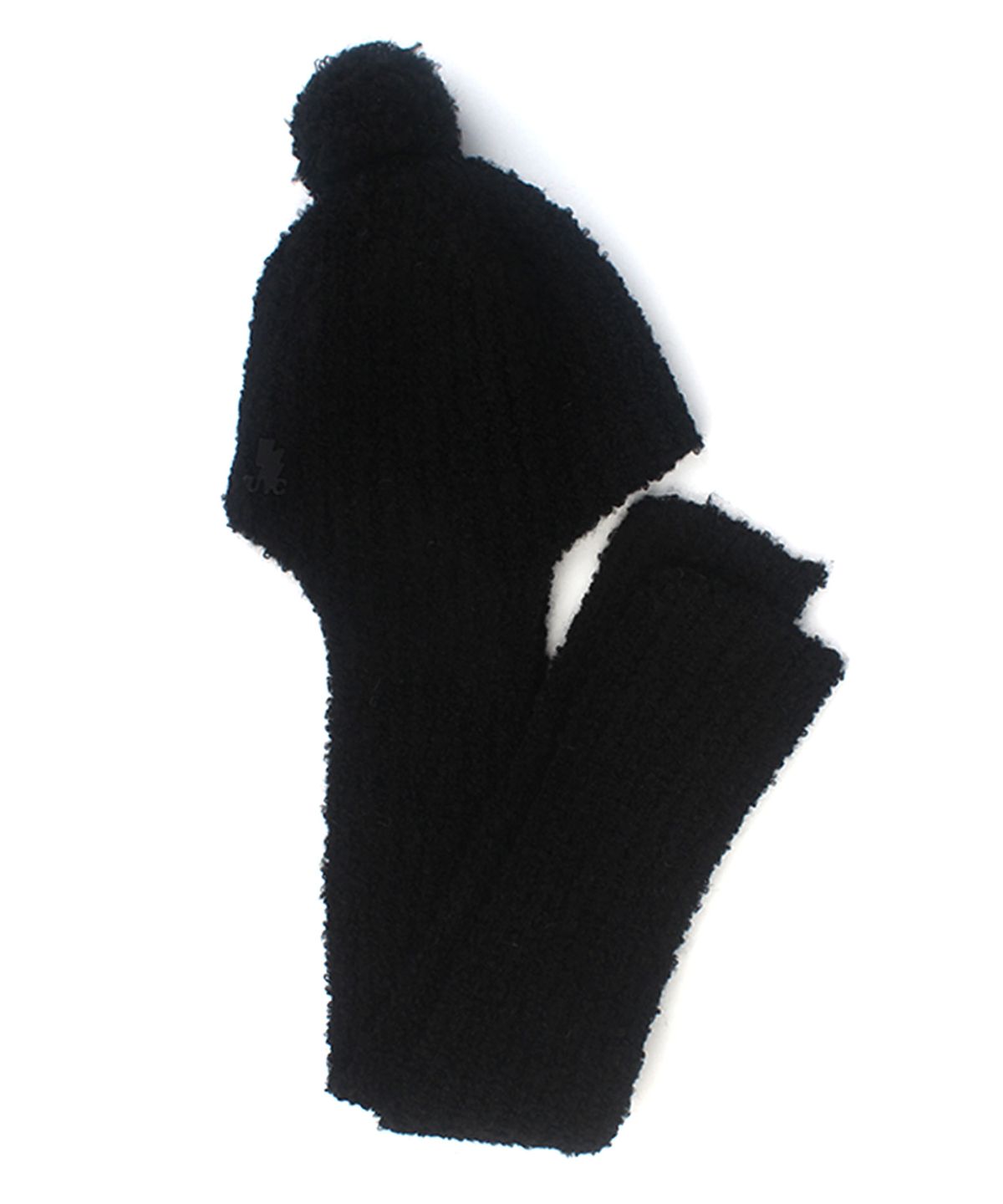 유니버셜 케미스트리(UNIVERSAL CHEMISTRY) Wool Black Ball Hood Muffler Hat 머플러모자