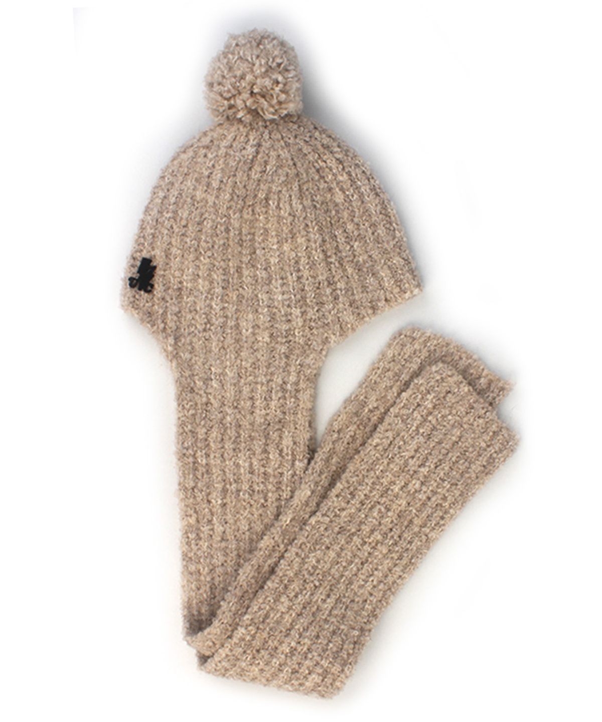 유니버셜 케미스트리(UNIVERSAL CHEMISTRY) Wool Beige Ball Hood Muffler Hat 머플러모자