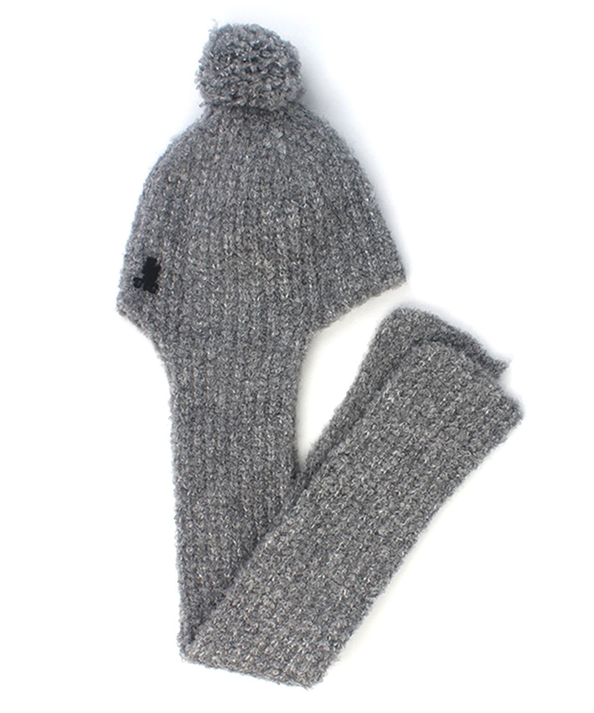 유니버셜 케미스트리(UNIVERSAL CHEMISTRY) Wool Gray Ball Hood Muffler Hat 머플러모자