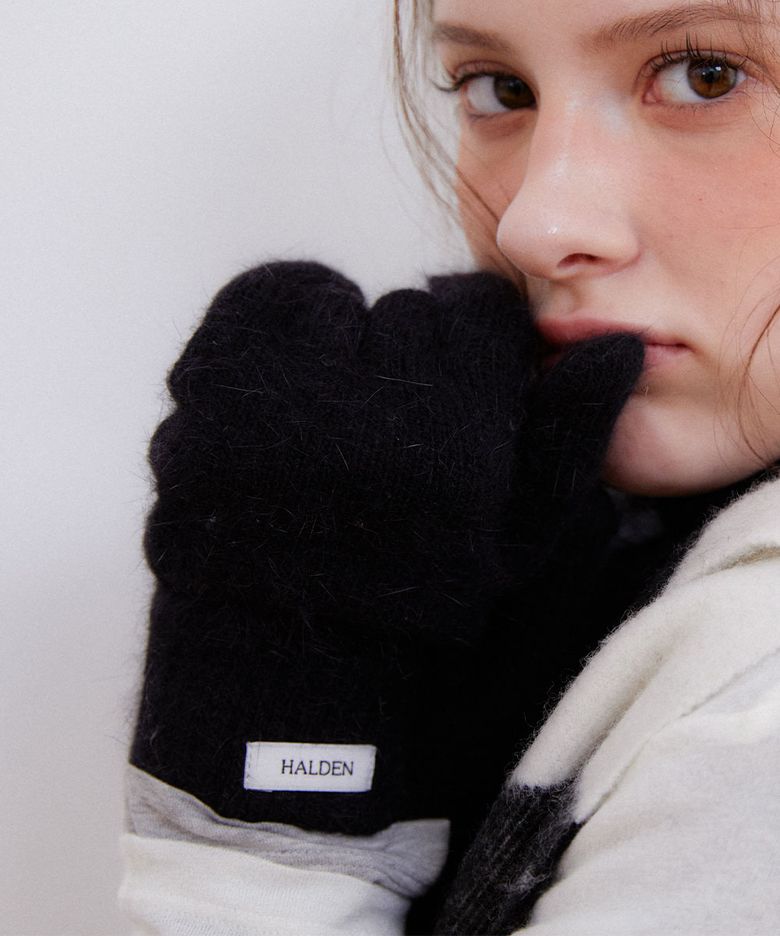basic angora gloves (G012_black)