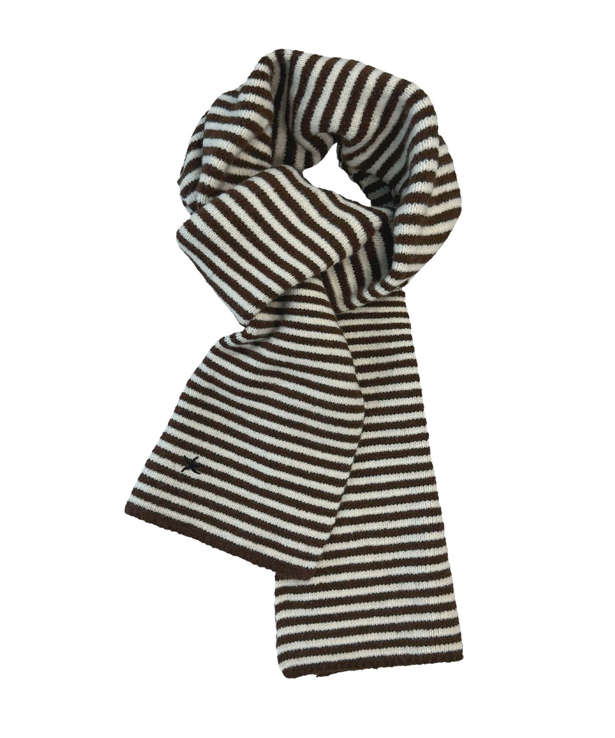 더콜디스트모먼트(THE COLDEST MOMENT) TCM mini logo stripe muffler (brown/cream)