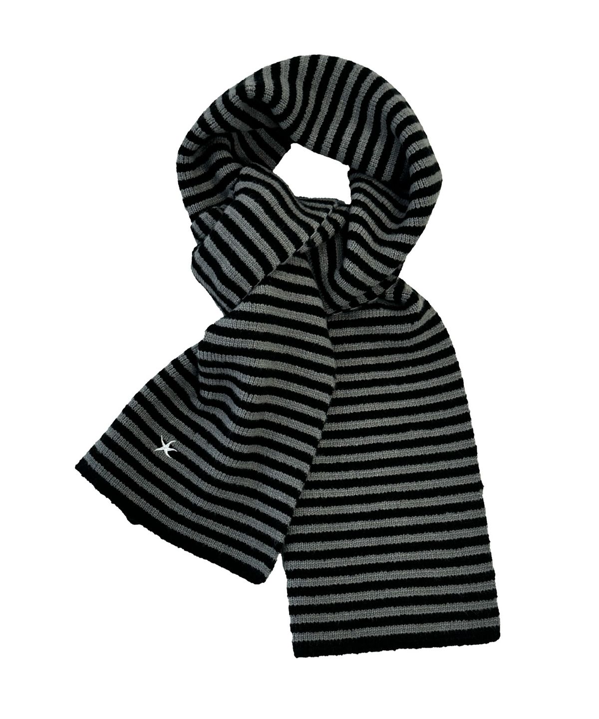 더콜디스트모먼트(THE COLDEST MOMENT) TCM mini logo stripe muffler (black/grey)