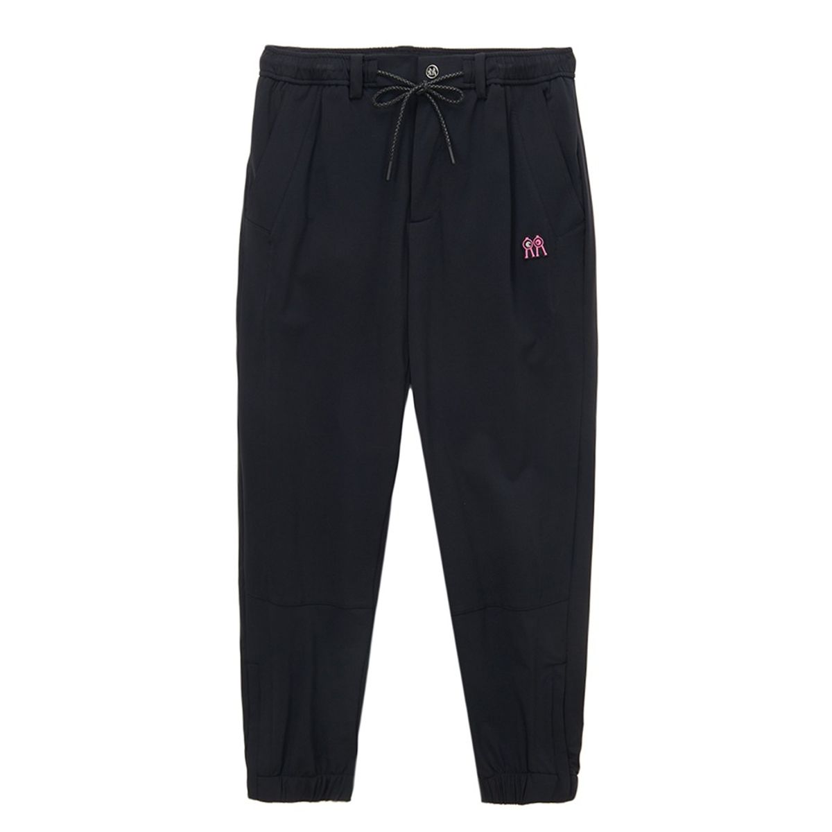 롤링롤라이(ROLLINGROLLEYE) 롤롤 슬라이드 팬츠 블랙 핑크로고 Roll Roll Slide Pants Black Pink Logo