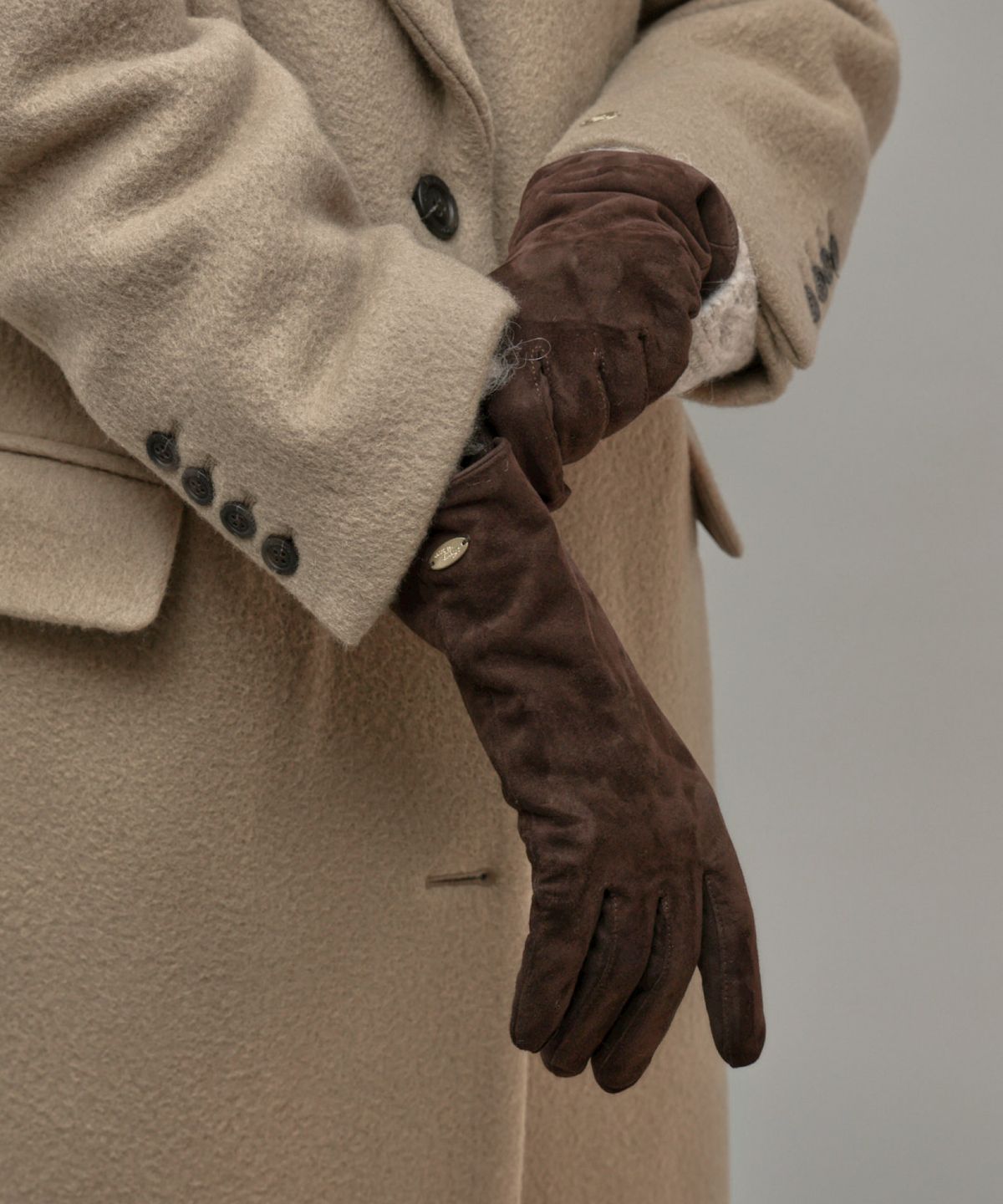 프롬웨얼(FROMWHERE) Suede Gloves Brown