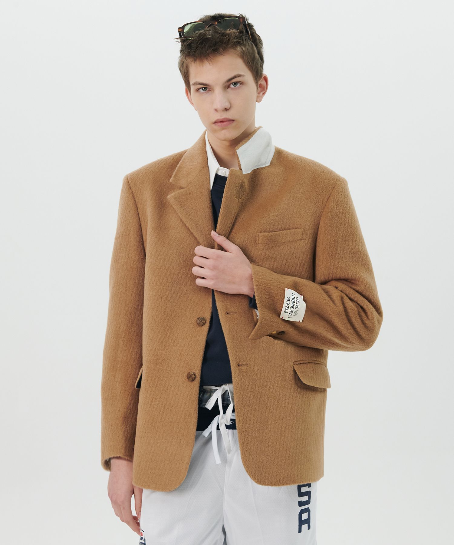BEYOND CLOSET♥Parisian collarless wool jacket MUSINSA | BEYOND CLOSET Parisian collarless houndstooth wool