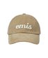 APPLIQUE CORDUROY BALL CAP-BEIGE