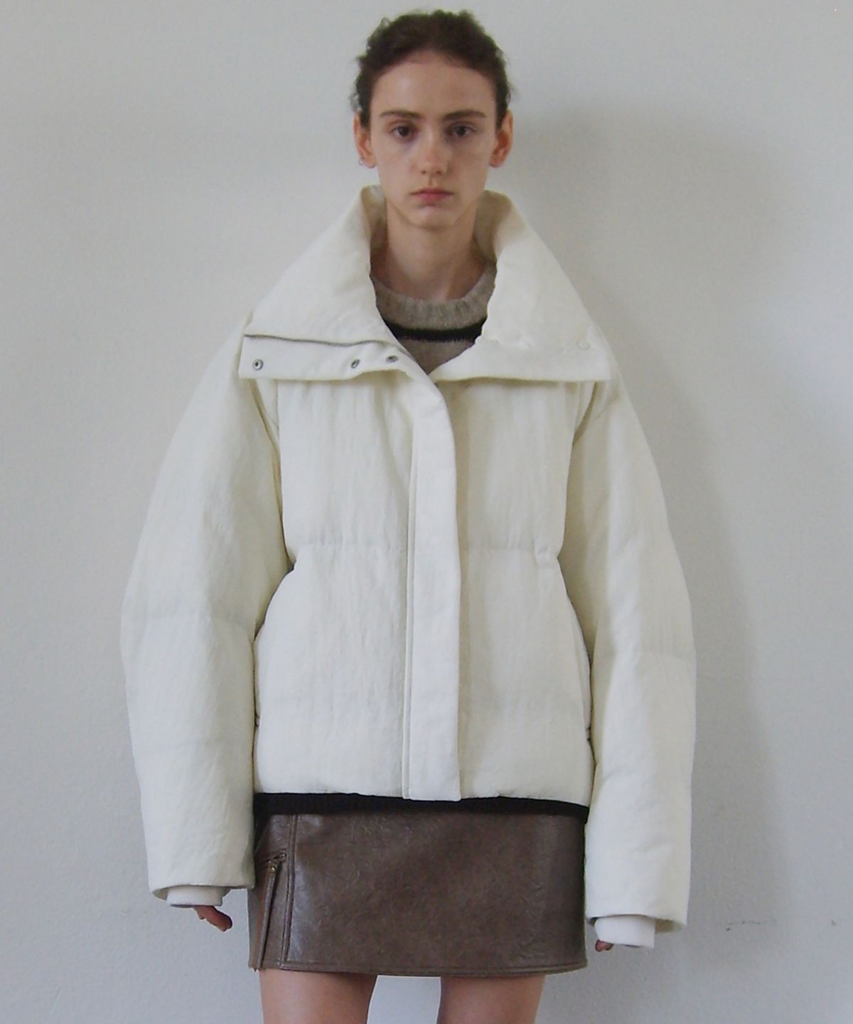 엔오르(EN OR) HIGH NECK PUFFER JACKET - IVORY