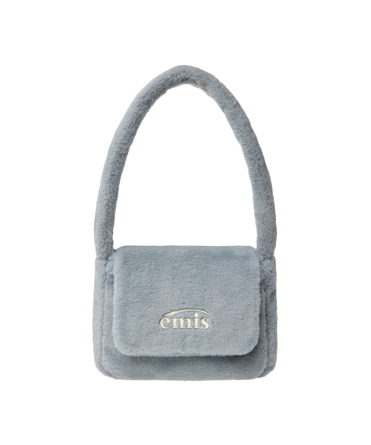 이미스(EMIS) FUR SQUARE FLAP BAG-SKY BLUE