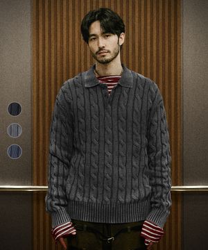 [지바노프 X 르뎁트]가먼트 케이블 카라 니트 [3컬러]