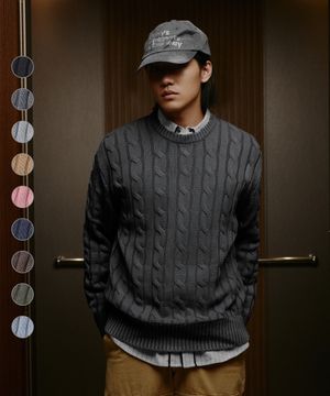 [지바노프 X 르뎁트]가먼트 케이블 라운드 풀오버 [9컬러]