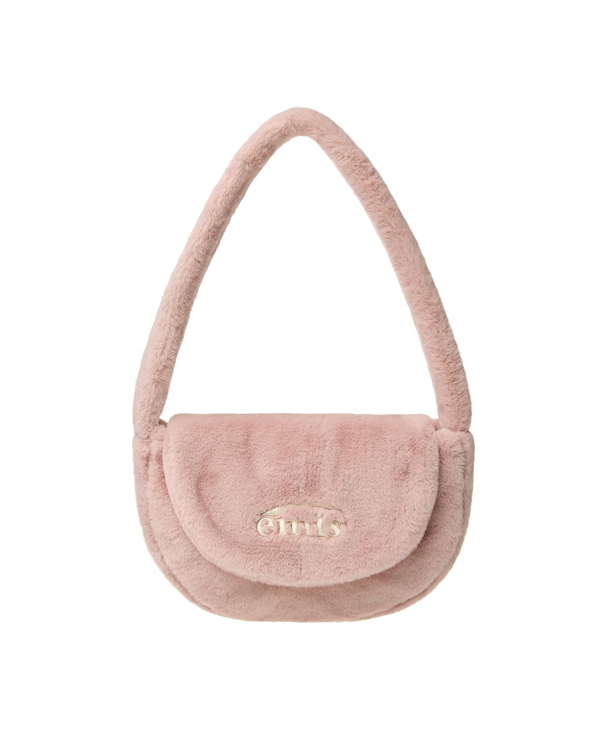 이미스(EMIS) FUR HALF MOON FLAP BAG-PINK
