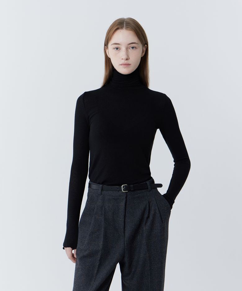 Wave Tencel Wool Tee (Black)