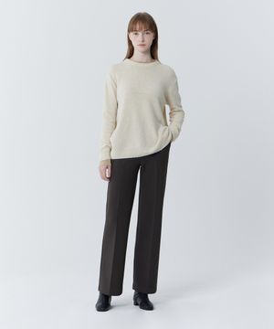 Semi Wide Hidden Banding Slacks (Charcoal)