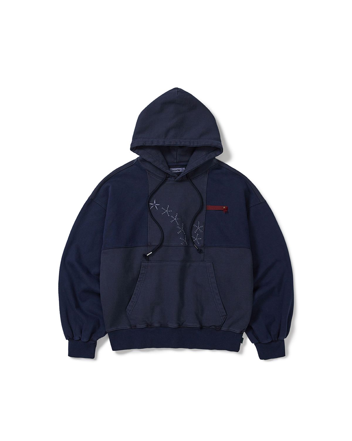 카락터(KARACTOR) Grid hoodie / Washed navy