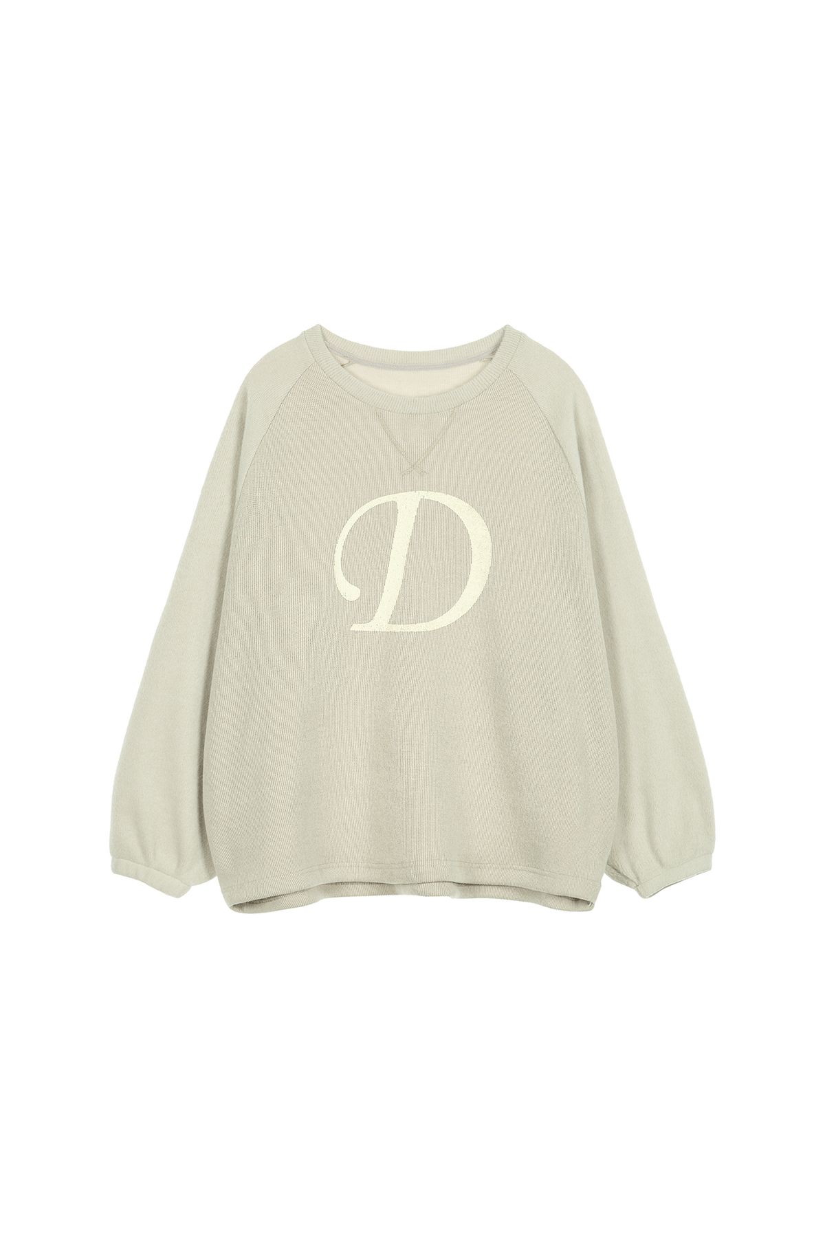 다이닛(DEINET) SMOOTH D LOGO SWEATSHIRTS IN ASH BEIGE