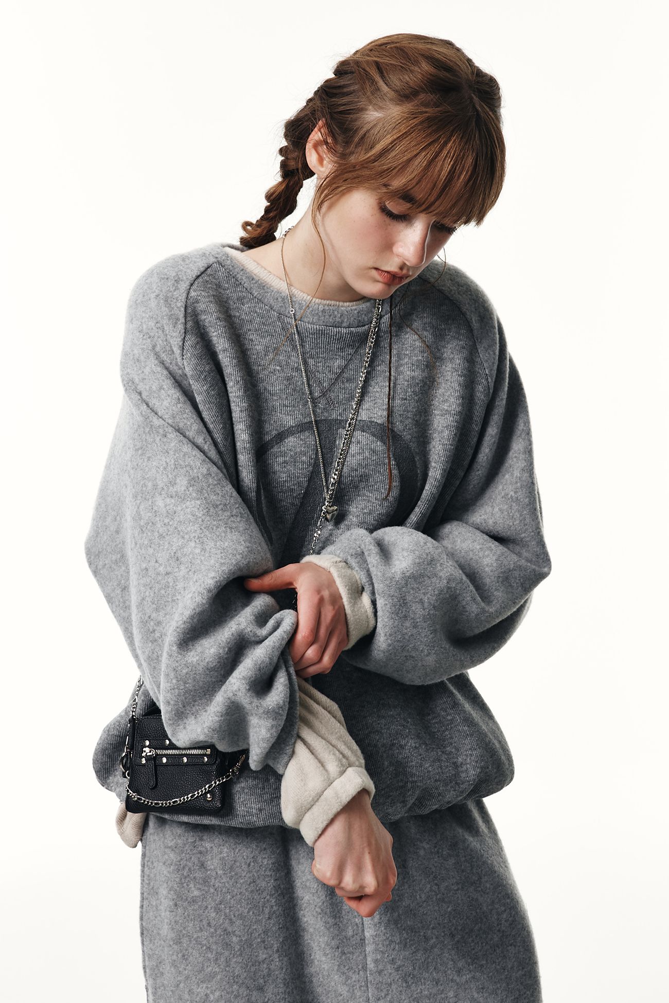 ディアンテ DIANTE Hoodie sweat slit dress グレー ALL ITEM | DIANTÉ