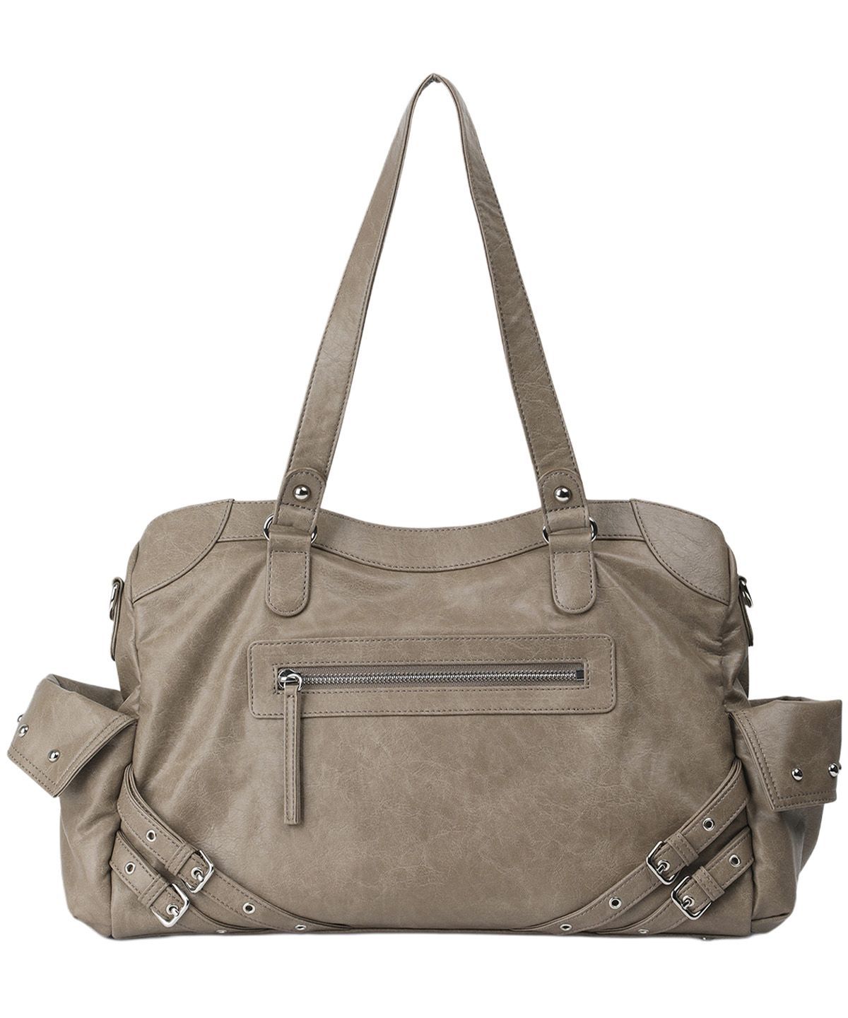 다이닛(DEINET) STUD POCKET BIG BAG IN KHAKI