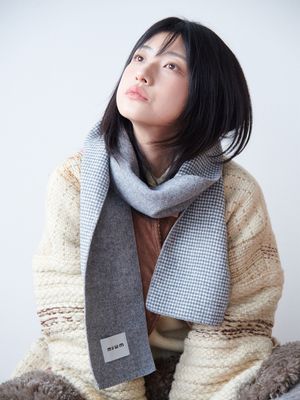 리버시블 체크 머플러 Reversible Check Muffler (Gray Ivory)