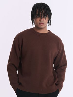 데일리 크루넥 니트 스웨터[브라운]