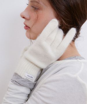 basic angora gloves (G012_ivory)