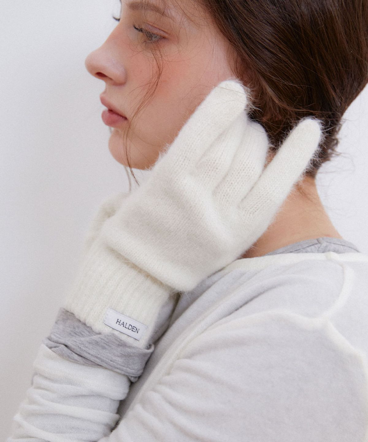 할렌(HALDEN) basic angora gloves (G012_ivory)