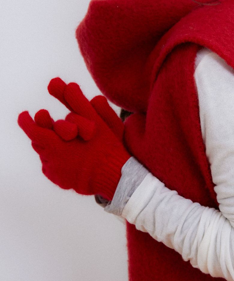 basic angora gloves (G012_red)