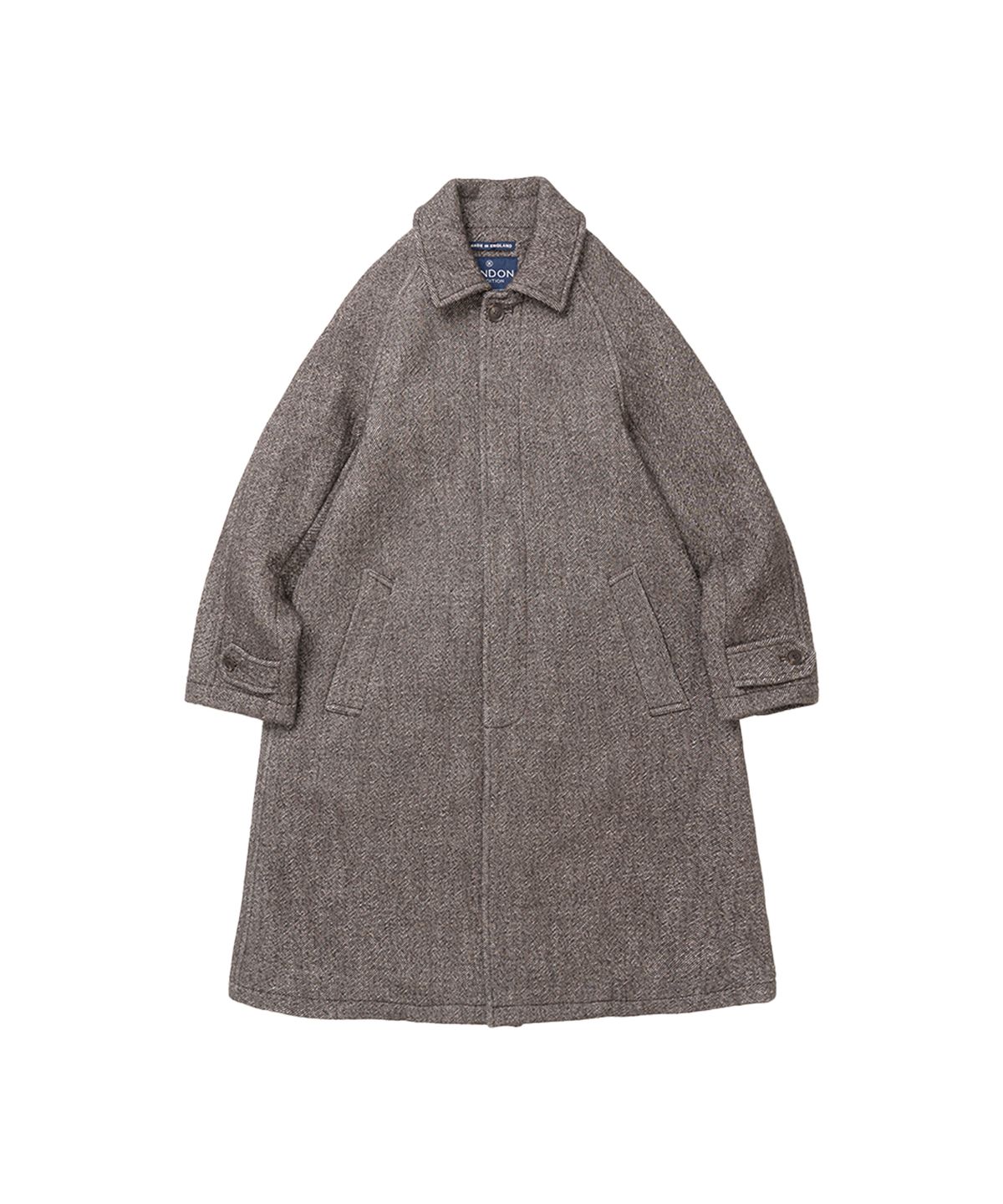 런던트레디션(LONDONTRADITION) Twill Inverted Pleats Wool Coat - Brown 2373
