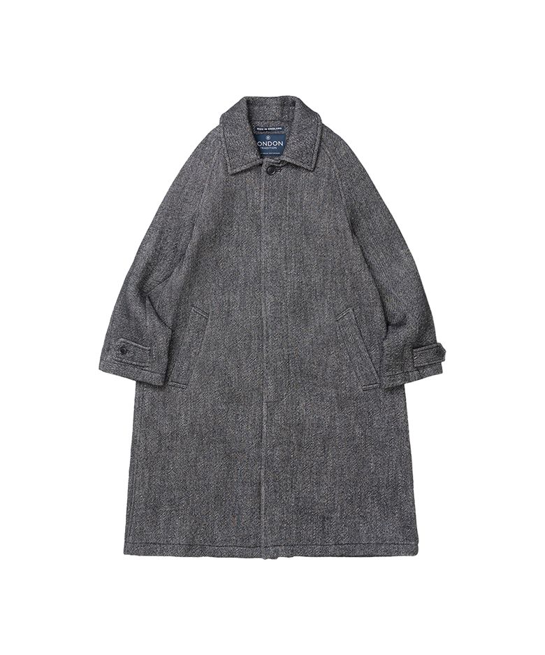Twill Inverted Pleats Wool Coat - Charcoal 2371