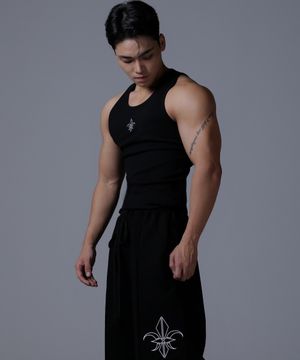 카미드 머슬핏 로고 슬리브리스