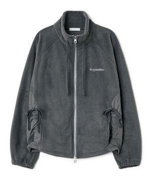 드로우 스트링 플리스 집업 (차콜)