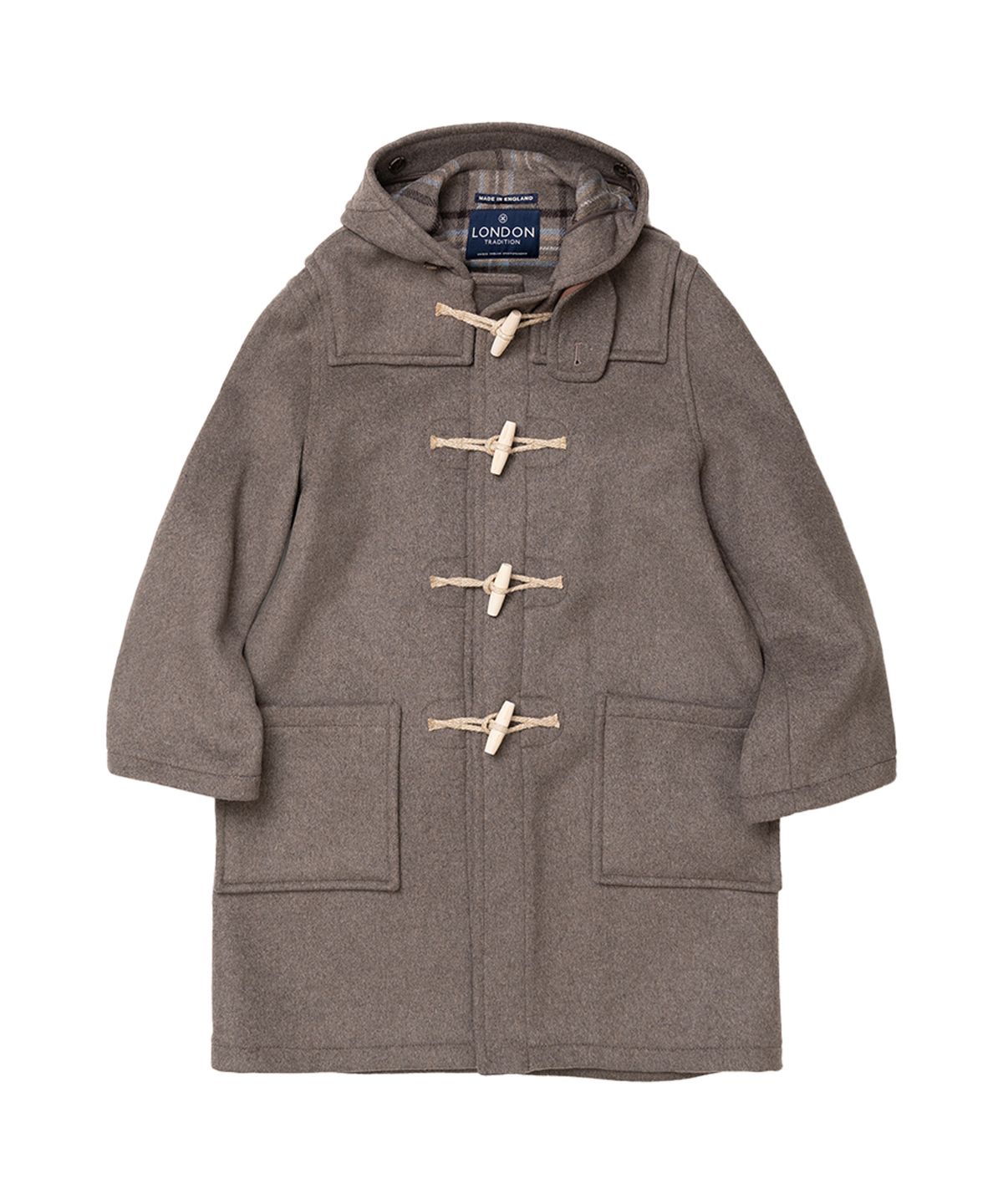 런던트레디션(LONDONTRADITION) Martin Mens Duffle Coat - Mushroom A08