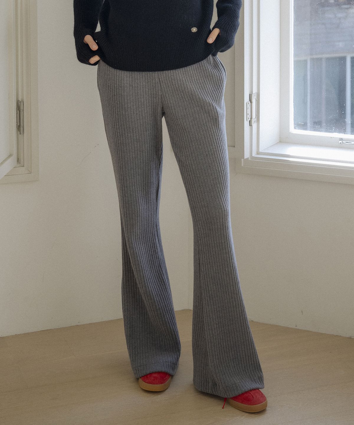 반원 아틀리에(VANONE ATELIER) P3216 밴딩 코듀로이 기모 팬츠_Melange gray